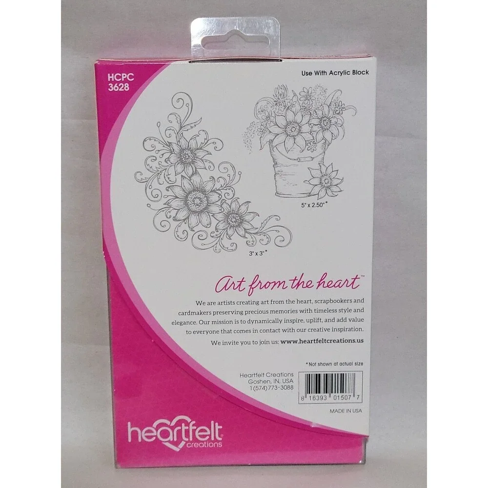 Heartfelt Creations Sunflower Bouquet Cling Stamps HCPC-3628